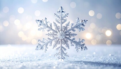 凍てつく白のグラデーション背景に、透明なクリスタルの雪の結晶が浮かび上がります。
柔らかな光が反射し、繊細な輝きが冬の静けさを引き立てます。