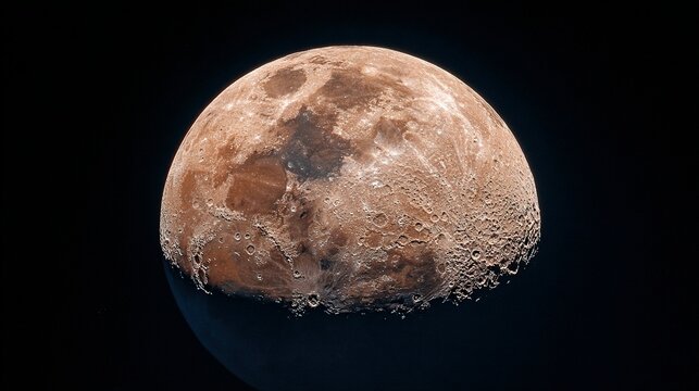Spherical object with textured surface resembling a planet against a dark background.