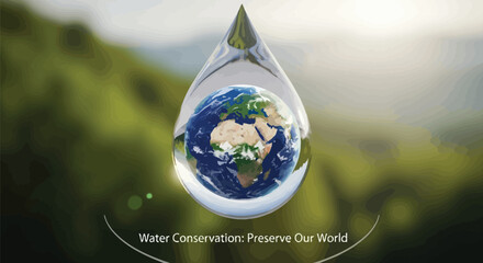 3D Earth Environment Concept – Glass Globe Illustration Representing Nature, Ecology, and Global Sustainability”