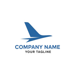 Blue Airplane Logo Design for Aviation Company.