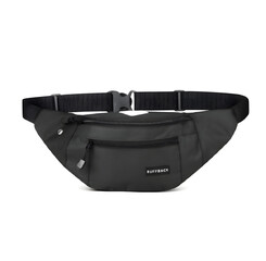 Sleek Black Adjustable Waist Bag for Everyday Essentials and Travel, Offering Hands-Free Convenience and Secure Storage for Active Lifestyles