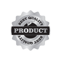 Adobe Illustrator Artwork quality seal, premium product, best quality, certified badge, satisfaction guaranteed, vector illustration, grunge texture, metallic shine, approval stamp, award emblem