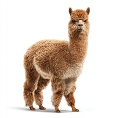 Obraz premium Hyperrealistic alpaca portrait in nature setting gigapixel quality detailed animal photography outdoor environment