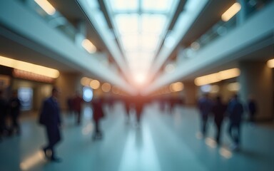 Blurred background, Defocused. Multilevel Public Space Abstract Gradient Glasses View. High quality