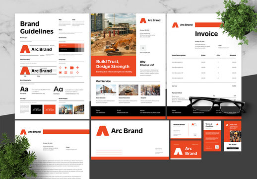 Orange And Black Brand Guidelines Construction