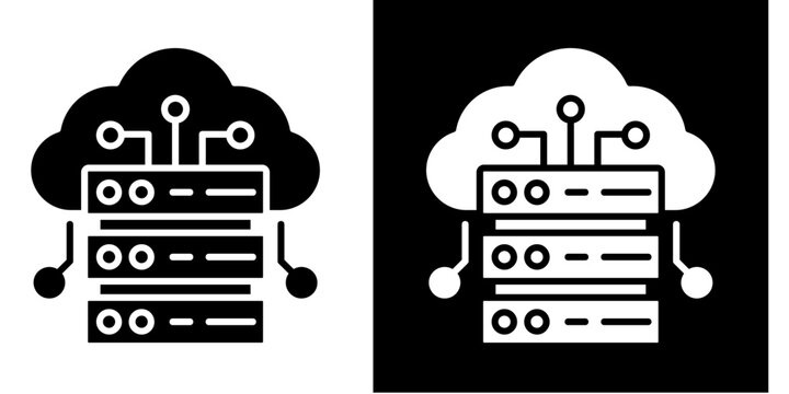 Cloud Server  Icon Set White Style Collection