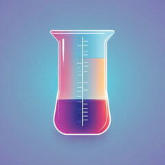 A Vibrant Laboratory Beaker Filled With Colorful Liquids and Scientific Measurements on a Gradient Background