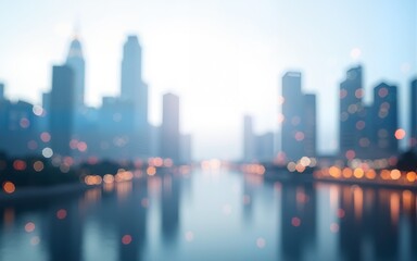 Fintech with blurred city abstract lights background , isolated on white background,  , copy space, copy space for text,. High quality