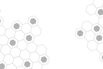 Fototapeta premium Abstract hexagon background. Futuristic abstract honeycomb mosaic grey technology background. Surface polygon pattern with glowing hexagon paper texture and futuristic business. graphic concept.