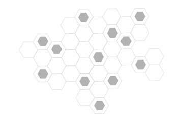 Abstract hexagon background. Futuristic abstract honeycomb mosaic grey technology background. Surface polygon pattern with glowing hexagon paper texture and futuristic business. graphic concept.