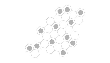 Abstract hexagon background. Futuristic abstract honeycomb mosaic grey technology background. Surface polygon pattern with glowing hexagon paper texture and futuristic business. graphic concept.