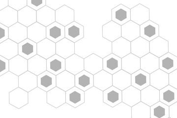 Abstract hexagon background. Futuristic abstract honeycomb mosaic grey technology background. Surface polygon pattern with glowing hexagon paper texture and futuristic business. graphic concept.