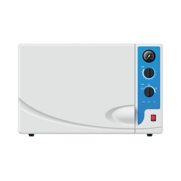 Illustration of laboratory autoclaving equipment designed for sterilization used in research centers and medical laboratories, ensuring safe and reliable operation.