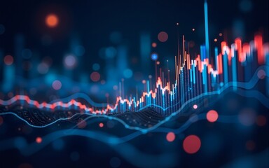 business background market charts in the night. High quality
