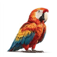 Naklejka premium Vibrant parrot portrait nature setting gigapixel standard hyperrealistic detail captivating viewpoint