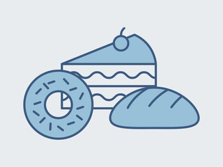 Bakery icon. Supermarket icon vector. Outline vector icons. Flat illustration concept.