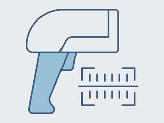 Barcode scanner icon. Supermarket icon vector. Outline vector icons. Flat illustration concept.
