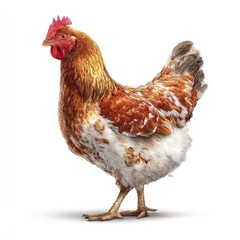 Fototapeta premium Detailed hyperrealistic image of a chicken in a natural outdoor setting gigapixel quality vibrant colors