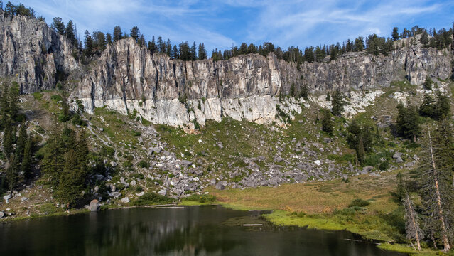 4k Aerial Summer views of White Pine Lake Cache National Forest Logan Utah - Top Down 