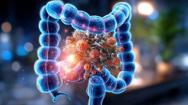 Colon Cancer Illustration: Diagnosis, Treatment, and Research