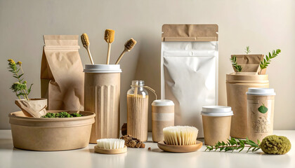 Eco-friendly packaging and natural products arrangement