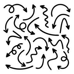 Black Hand Drawn Arrows Set o...