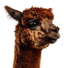 Obraz premium Hyperrealistic alpaca portrait studio setting gigapixel quality close-up view animal photography