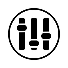 Vector solid black icon for Audio mixer