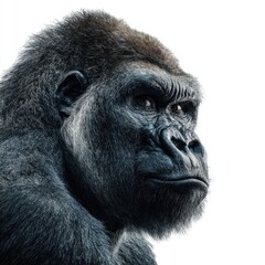 Fototapeta premium Detailed hyperrealistic image of a gorilla in the wild nature scene gigapixel scale close-up view
