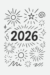 2026 Energy Rays — Hand Drawn Light Burst Vector Sketch Set