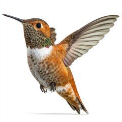 Obraz premium Dynamic hummingbird in flight nature setting gigapixel detail ultra-realistic capture close-up view