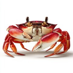 Hyperrealistic image of a crab on white background gigapixel scale close-up view marine life nature photography