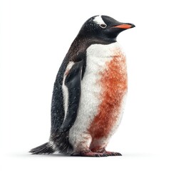 Gentoo penguin portrait antarctica hyperrealistic image studio lighting close-up wildlife photography