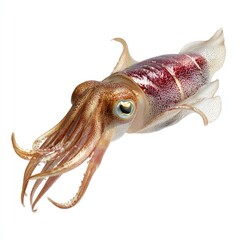 Dynamic squid display underwater world hyperrealistic image marine environment close-up view ocean concept