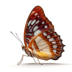 Detailed hyperrealistic image of a butterfly on a pure white background nature macro photography minimalist environment