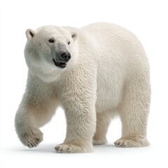 Hyperrealistic polar bear walking in arctic landscape gigapixel standard scale nature photography