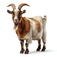 Vibrant goat in hyperrealistic detail studio setting high-resolution image clean background