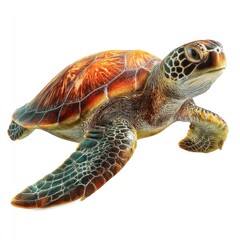 Hyperrealistic sea turtle swimming in vibrant coral reef underwater environment gigapixel imagery for nature enthusiasts