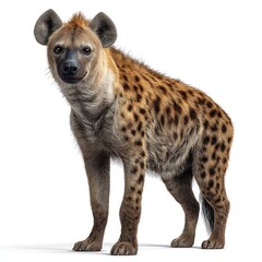 Dynamic close-up of a hyena in a natural habitat hyperrealistic detail wildlife photography gigapixel standard