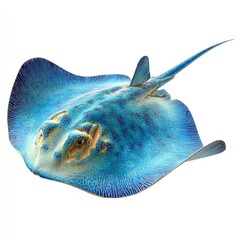 Graceful stingray gliding through crystal clear waters underwater scene hyperrealistic vibrant colors marine life