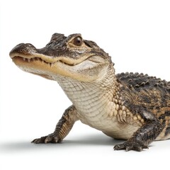 Action-packed encounter alligator in a hyperrealistic gigapixel scene nature environment close-up view