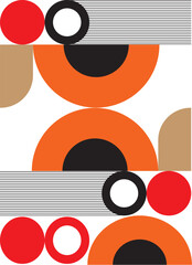 Print Abstract, Bauhaus, Minimalism, Modern Art, Graphic Design, Shapes, Circles, Lines, Contemporary, Vector, Poster vector