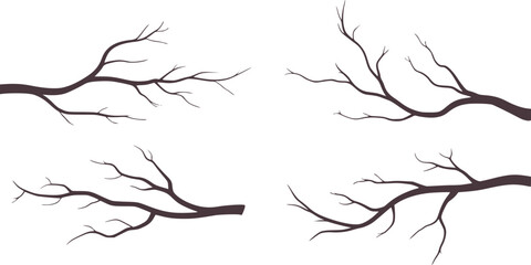 Fototapeta premium Minimalist branches silhouette tree black