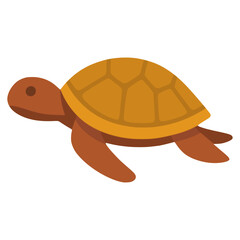 Sea turtle reptile animal flat color vector illustration template design