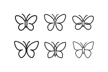 Creative Line Art Butterfly Logo icon on background .