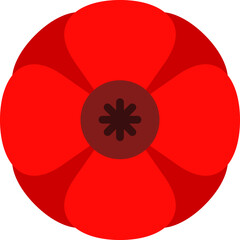 poppy icon illustration design with flat