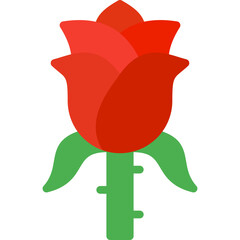 rose icon illustration design with flat