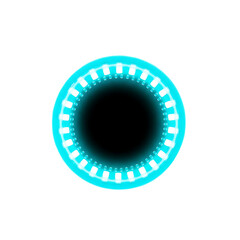 Glowing Cyan Ring of Lights isolated on a transparent background circle