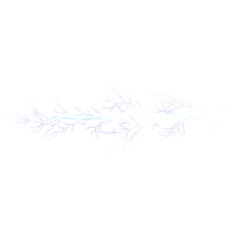 White lightning bolt branch with blue glow isolated on a transparent background electricity