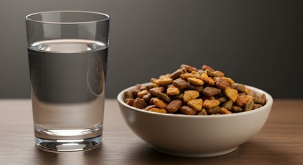 Cat food and water bowl
